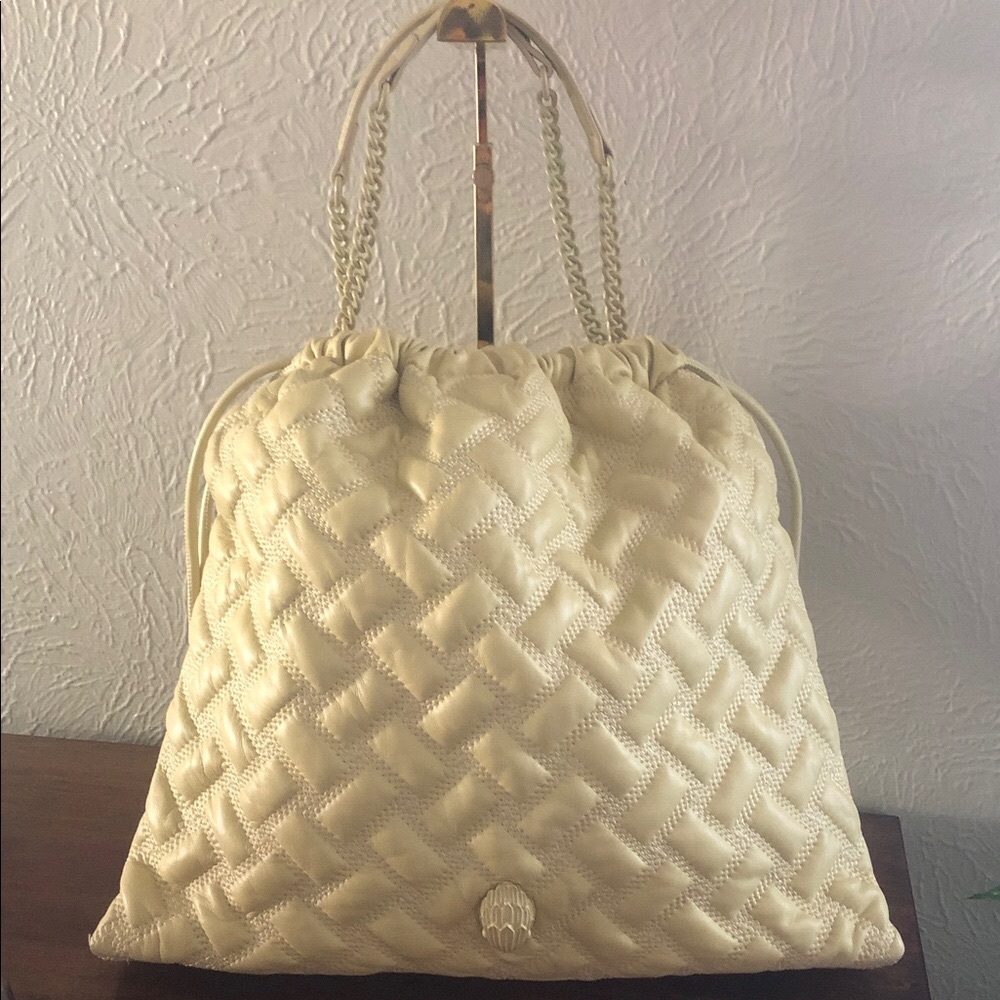 Kurt Geiger Cream Quilted Shoulder Bag